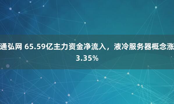 通弘网 65.59亿主力资金净流入，液冷服务器概念涨3.35%